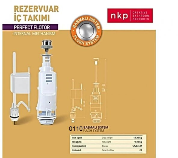 Nkp Rezervuar İç Takım Basmalı Sistem Perfect Flotör