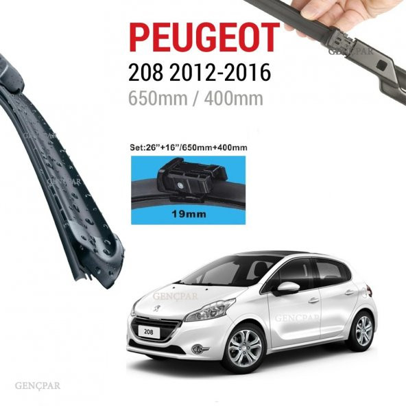 Peugeot 208 Silecek Takımı 2012-2016 ürün görseli 1