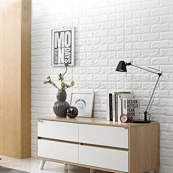 Renkli Duvarlar Kendinden Yapışkanlı Dekoratif Pratik 3D Foam Wallpaper Duvar Kağıdı Paneli - 5