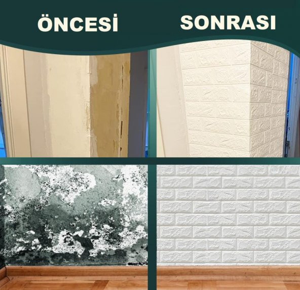 Renkli Duvarlar Kendinden Yapışkanlı Dekoratif Pratik 3D Foam Wallpaper Duvar Kağıdı Paneli - 7