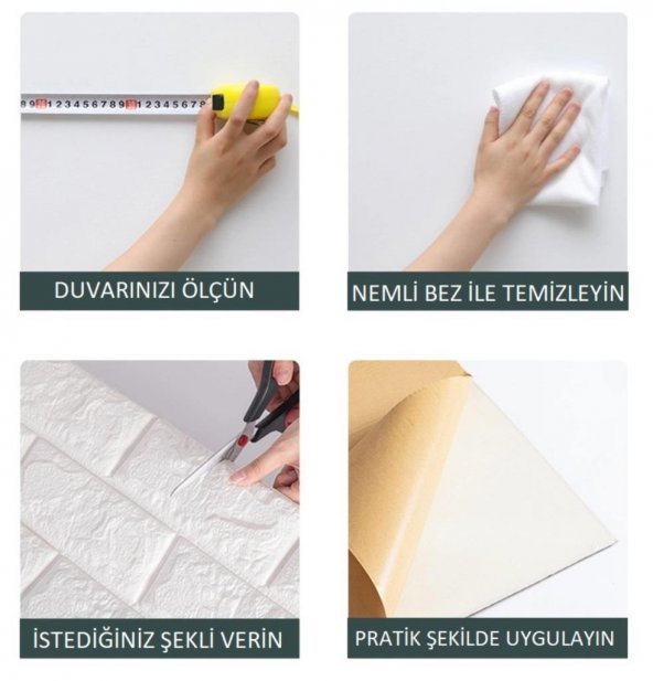 Renkli Duvarlar Kendinden Yapışkanlı Dekoratif Pratik 3D Foam Wallpaper Duvar Kağıdı Paneli - 8