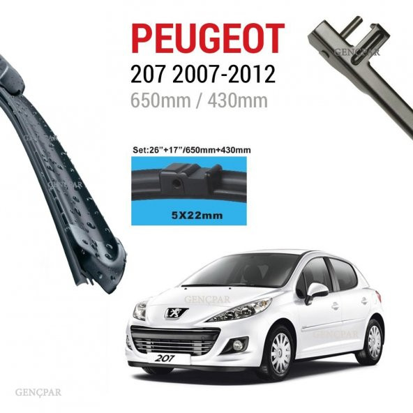 Peugeot 207 Silecek Takımı 2007-2012 ürün görseli 1