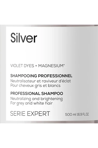Loreal Professionnel Serie Expert Silver Çok Açık Sarı, Gri Ve Beyaz Saçlar Için Renk Dengeleyici Mor Şampuanı 500 Ml - Resim 2