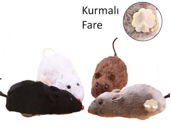 Kurmalı Kedi Eğitim Oyuncağı Tüylü Fare - 2