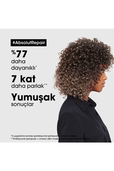 Loreal Professionnel Serie Expert Absolut Repair Onarıcı Altın Maske 250 ML - Resim 5
