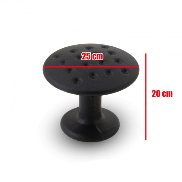 Noktalı Düğme Çekmece Dolap Kapak Kulpu Kulbu Mat Siyah Metal Daire Kulp - 3