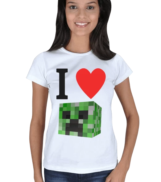 I Love Creeper Kadın Tişört