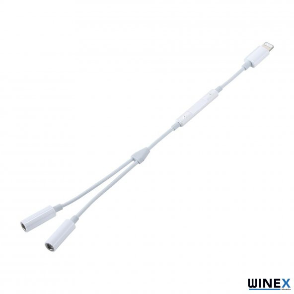Winex 2in1 Lightning to Double 3.5mm Çıkışlı Jack Adaptör - 2