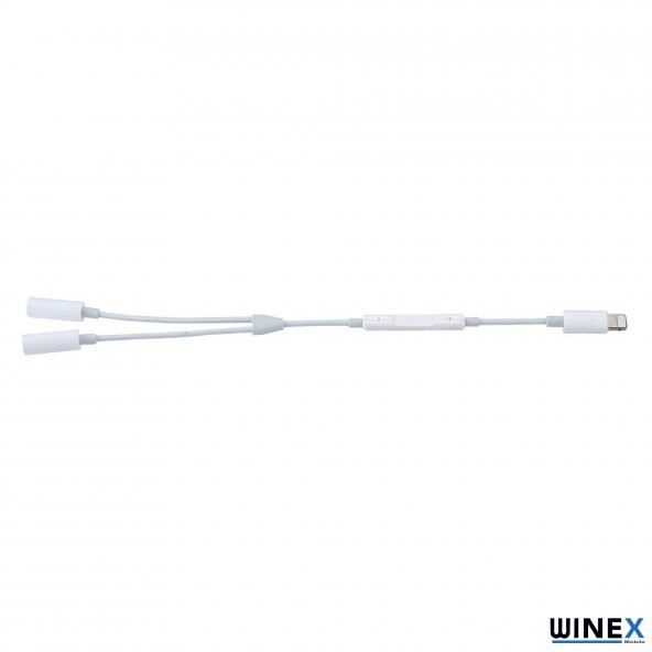 Winex 2in1 Lightning to Double 3.5mm Çıkışlı Jack Adaptör - 3