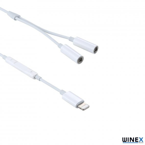 Winex 2in1 Lightning to Double 3.5mm Çıkışlı Jack Adaptör - 4