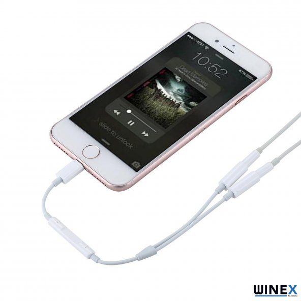 Winex 2in1 Lightning to Double 3.5mm Çıkışlı Jack Adaptör - 6
