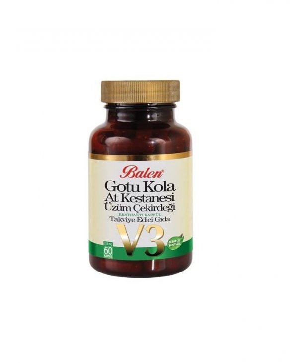 Balen Gotu Kola At Kestanesi Üzüm Çekirdeği Ekstratı V3 355 mg 60 Kapsül