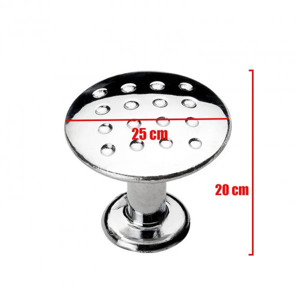 Noktalı Düğme Çekmece Dolap Kapak Kulpu Kulbu Krom Metal Daire Kulp - 3
