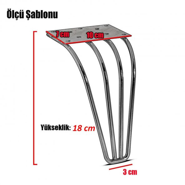 Nobel SATÜRN (ALTIN) Ayak Mobilya Ayağı Metal - 18 CM (VİDA HEDİYELİ) - 4