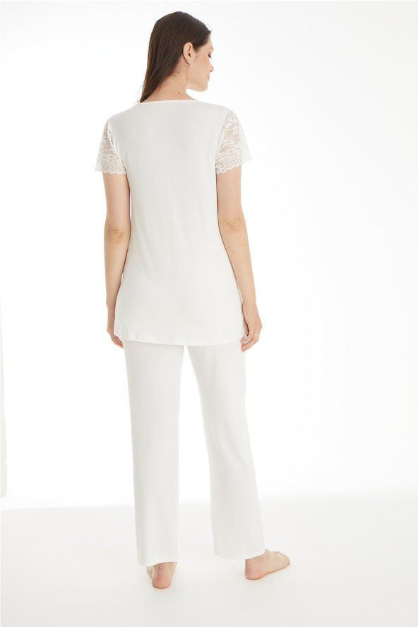 Kadın Düğmeli Kısa Kollu Lohusa Takımı İsem Moda 4110 - 5