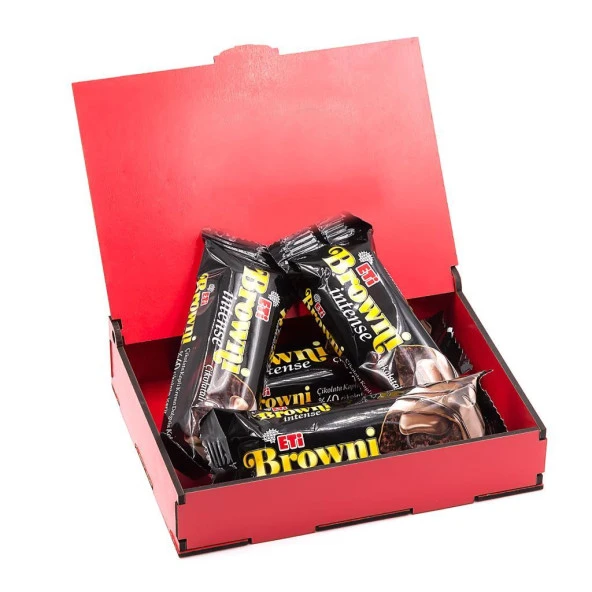 Sevdiklerinize Özel Kırmızı Ahşap Hediye Kutusunda 4 Adet Browni Intense - 2