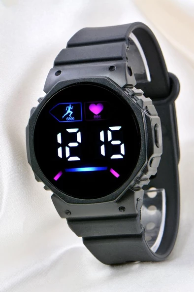 Pinkoli Siyah Silikon Kordonlu Led Watch Genç Kız Kadın Kol Saati ST-304141 - 5