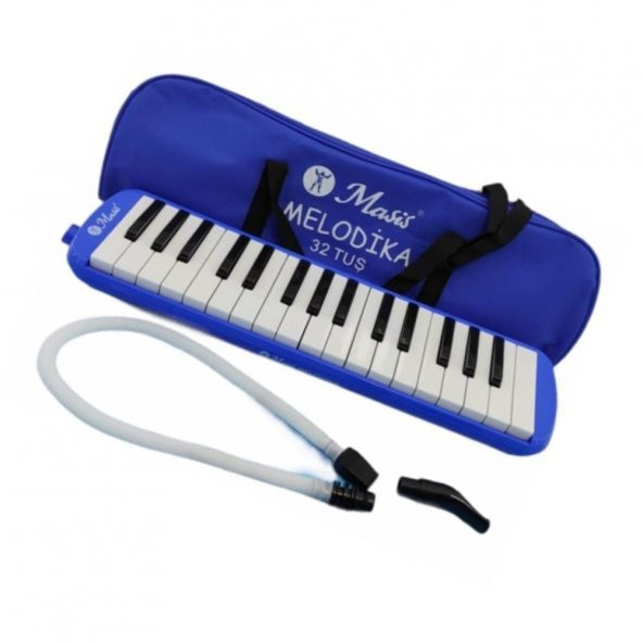 Mavi Melodika 32 Tuş Bez Çantalı 1 Adet Masis 32 Tuşlu Melodika Çantalı