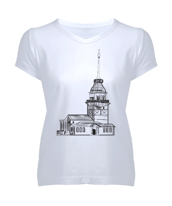 şehirler kadın v yaka t-shirt Kadın V Yaka Tişört