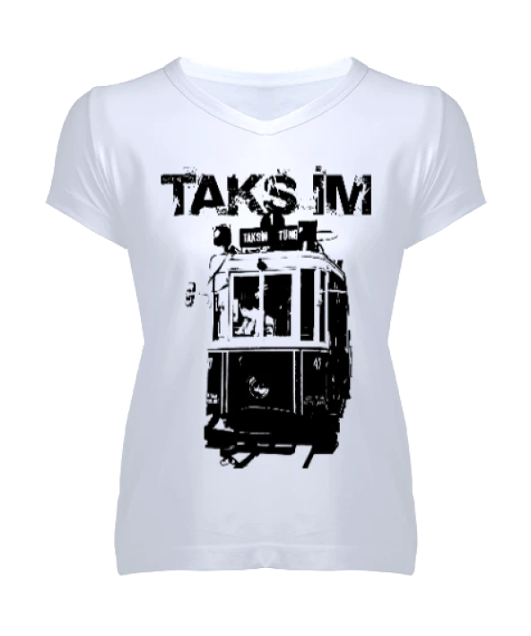 taksim kadın v yaka tshirt Kadın V Yaka Tişört