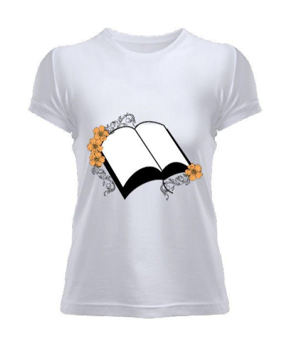 Kitap Figürlü Kadın Tişört