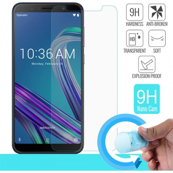 Asus Zenfone Max Pro ZB602KL Esnek Nano Cam Ekran Koruyucu 9H Nano Teknoloji Plastik ve Cam Karışımı