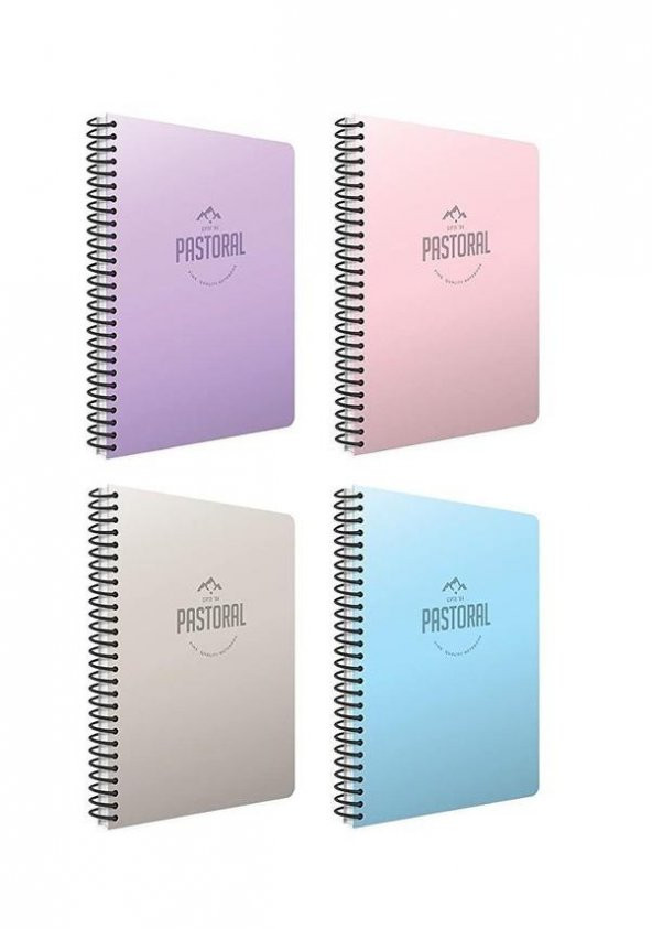 Gıpta Pastoral A4 96 Yaprak Plastik Kapak Spiralli Kareli Defter 12 Adet - 3
