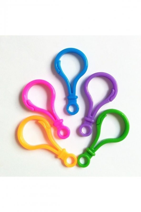 Hayal Sepeti Plastik Anahtarlık Kancası Büyük Boy Renkli (50 Adet) - 2