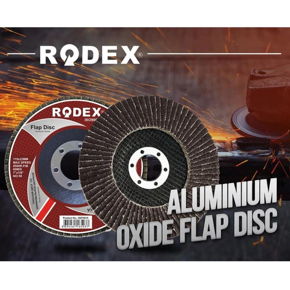 Rodex Avuç İçi Taşlama Flap Disk Zımpara 115 mm - 7