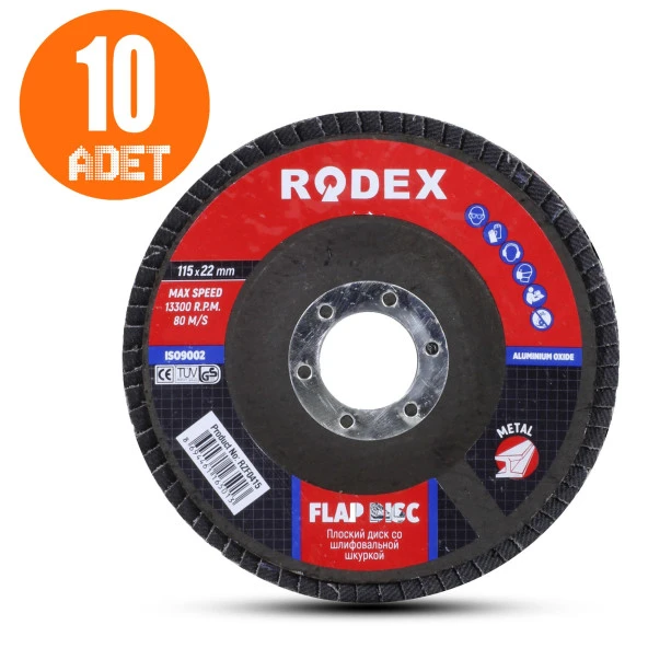 Rodex Avuç İçi Taşlama Flap Disk Zımpara 115 mm - 8