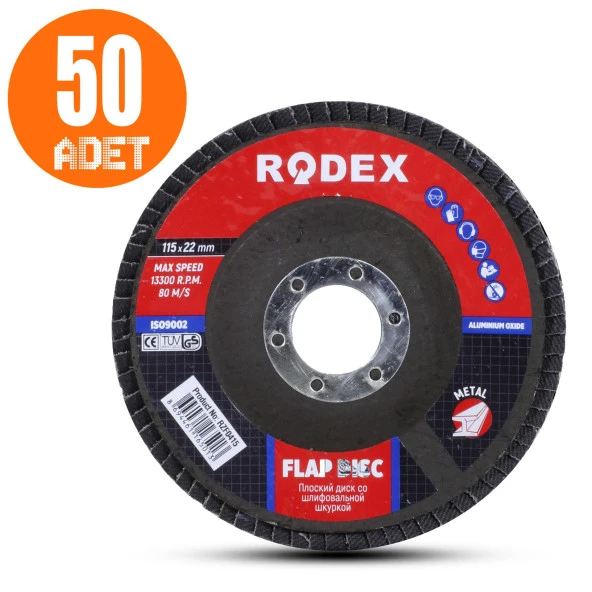 Rodex Avuç İçi Taşlama Flap Disk Zımpara 115 mm - 11