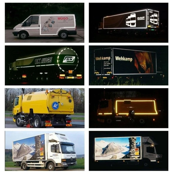 Reflektörlü Reflektif Fosforlu Şerit Bant Sarı-Siyah Reflekte İkaz Bandı - 9