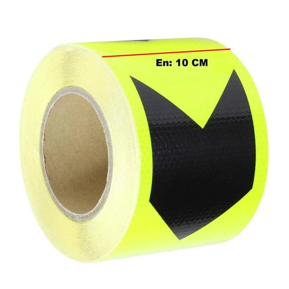 Reflektörlü Reflektif Fosforlu Şerit Bant Sarı-Siyah Reflekte İkaz Bandı - 12