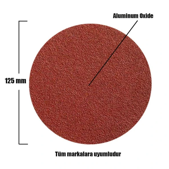 Ugr-Nikon Cırt Zımpara 125 mm 40-120 Kum 1-5-10-50-100 ADET SEÇİN - 10