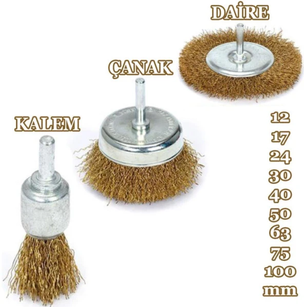 Pimli Telli Fırça Hobi Çanak Daire Kalem Tel Fırça
