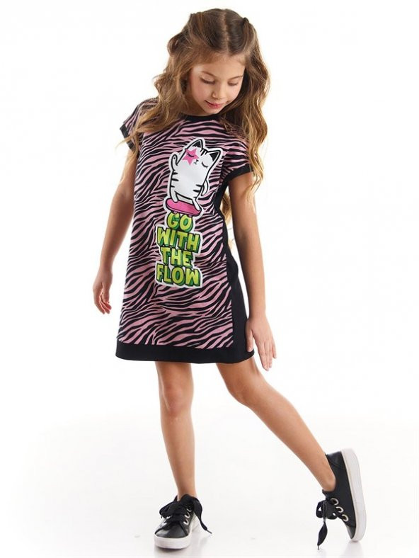 Mushi Kaykaycı Kedi Kız Zebra Elbise