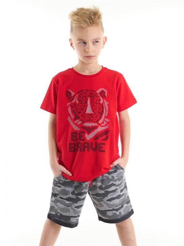 Mushi Cesur Kaplan Erkek Çocuk T-Shirt Şort Takım
