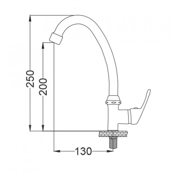 Gms Sırma Tek Girişli Mermer Üstü Lavabo Bataryası SR234 - 2