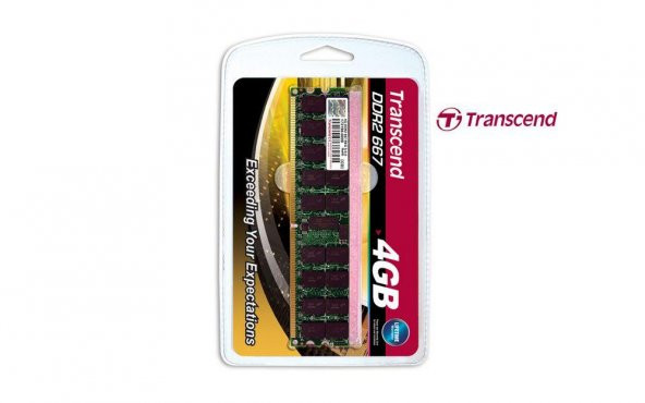 Transcend TS512MQR72V6T 4 GB DDR2 667MHZ 2Rx4 CL5 ECC Sunucu Bellek