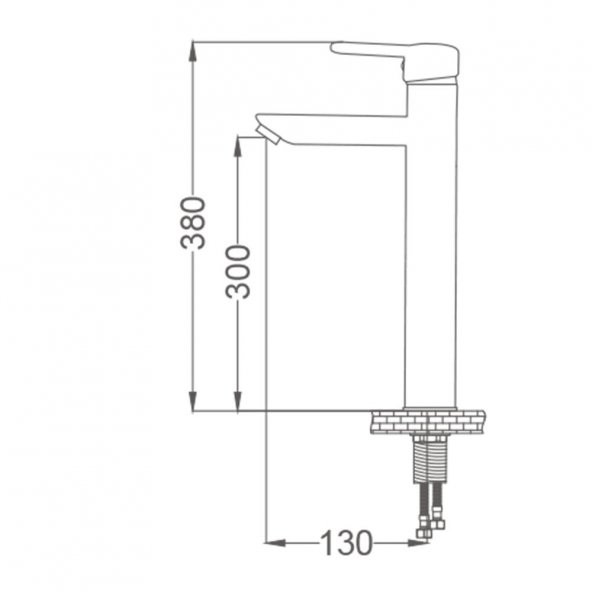 Gms Zirve Uzun Yüksek 30 cm Çanak Lavabo Musluk Bataryası ZRV109 - 2