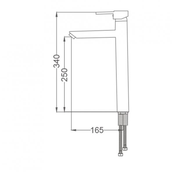 Gms Yüksek Tip Çanak Lavabo Bataryası EL102 - Resim 2
