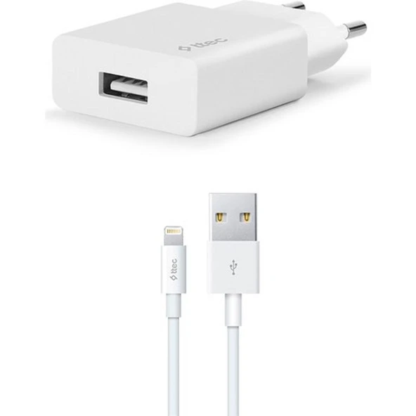 Ttec Smartcharger Seyahat Şarj Aleti 2.1A + Lightning Kablo Beyaz - 2SCS20LB - Resim 3
