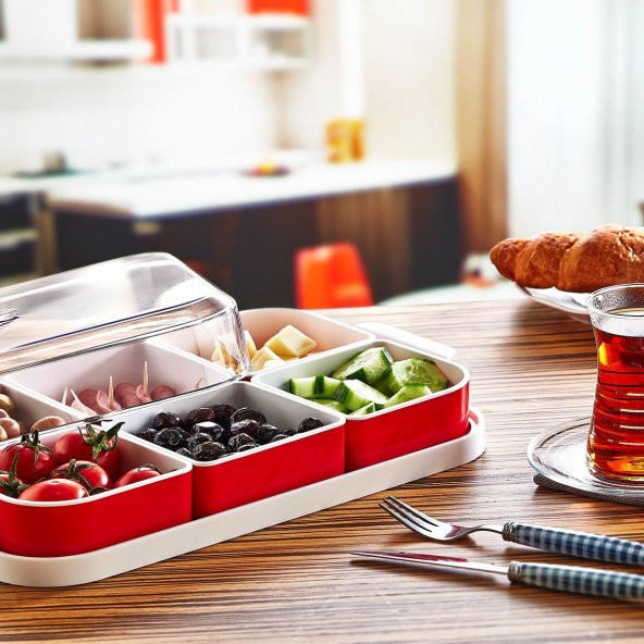 PlastArt 6 Bölmeli Kahvaltı Seti | Kahvaltılık - 3