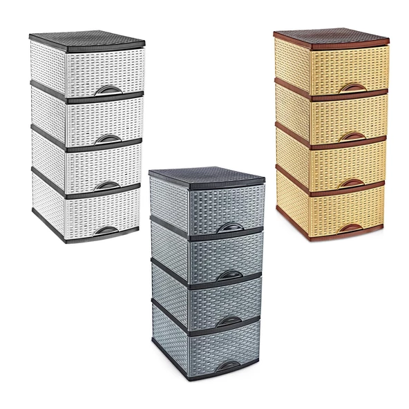 PlastArt Rattan Desenli Komodin & Sebzelik