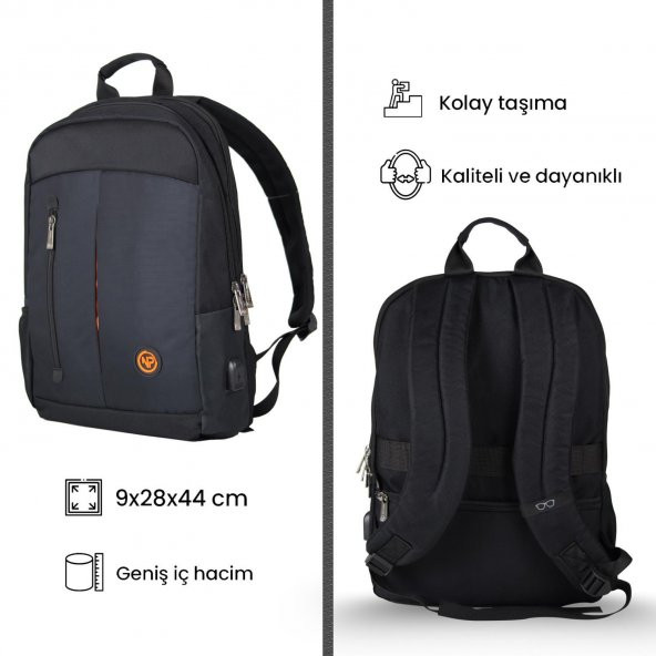 NPO Citylife+ Smart 16" Notebook Sırt Çantası-Siyah - 2