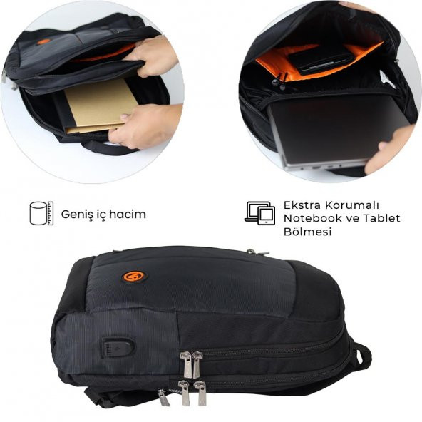 NPO Citylife+ Smart 16" Notebook Sırt Çantası-Siyah - 3