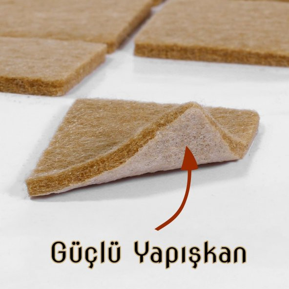 (50li Paket) Masa Sandalye Parke Zemin Koruyucu Keçe Yapışkanlı Kare 20X20 mm - 3