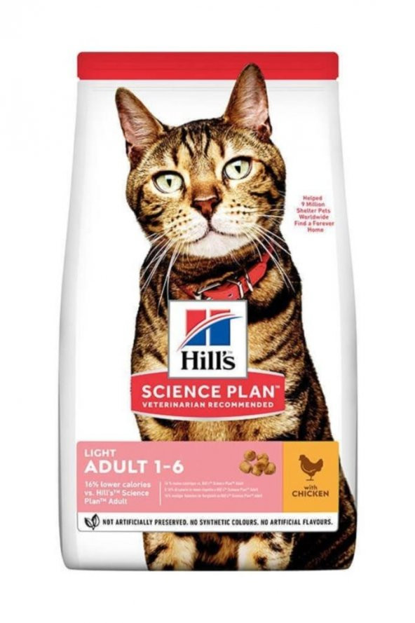 Hills Science Plan Hills Light Tavuk Etli Düşük Kalorili Yetişkin Kedi Maması 3 kg