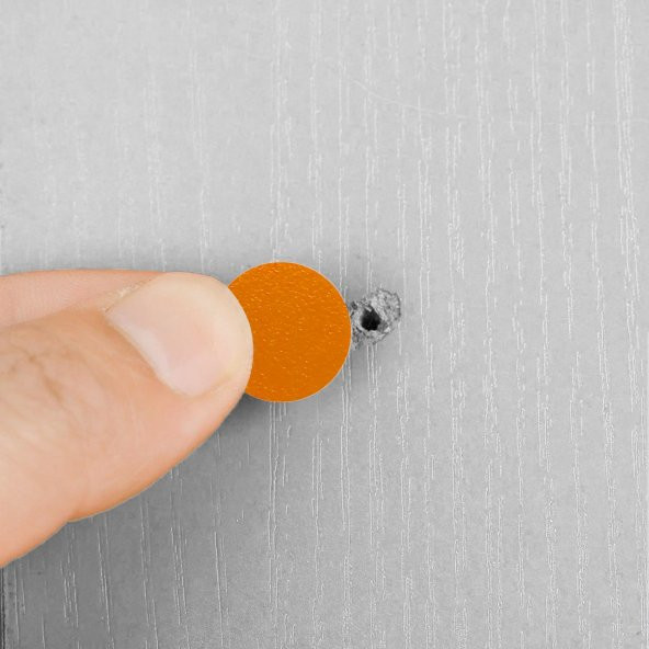 (100 ADET) Yapışkanlı Vida Tapası Tıpası Turuncu Vida Kapağı - 3