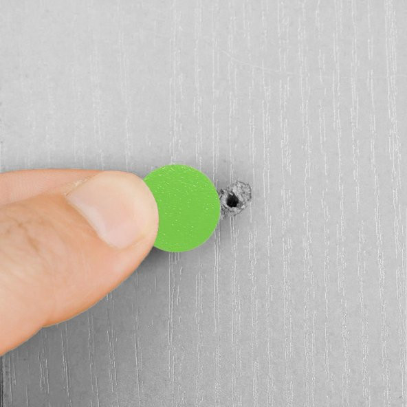 (100 ADET) Yapışkanlı Vida Tapası Tıpası Çim Yeşil Vida Kapağı - 3